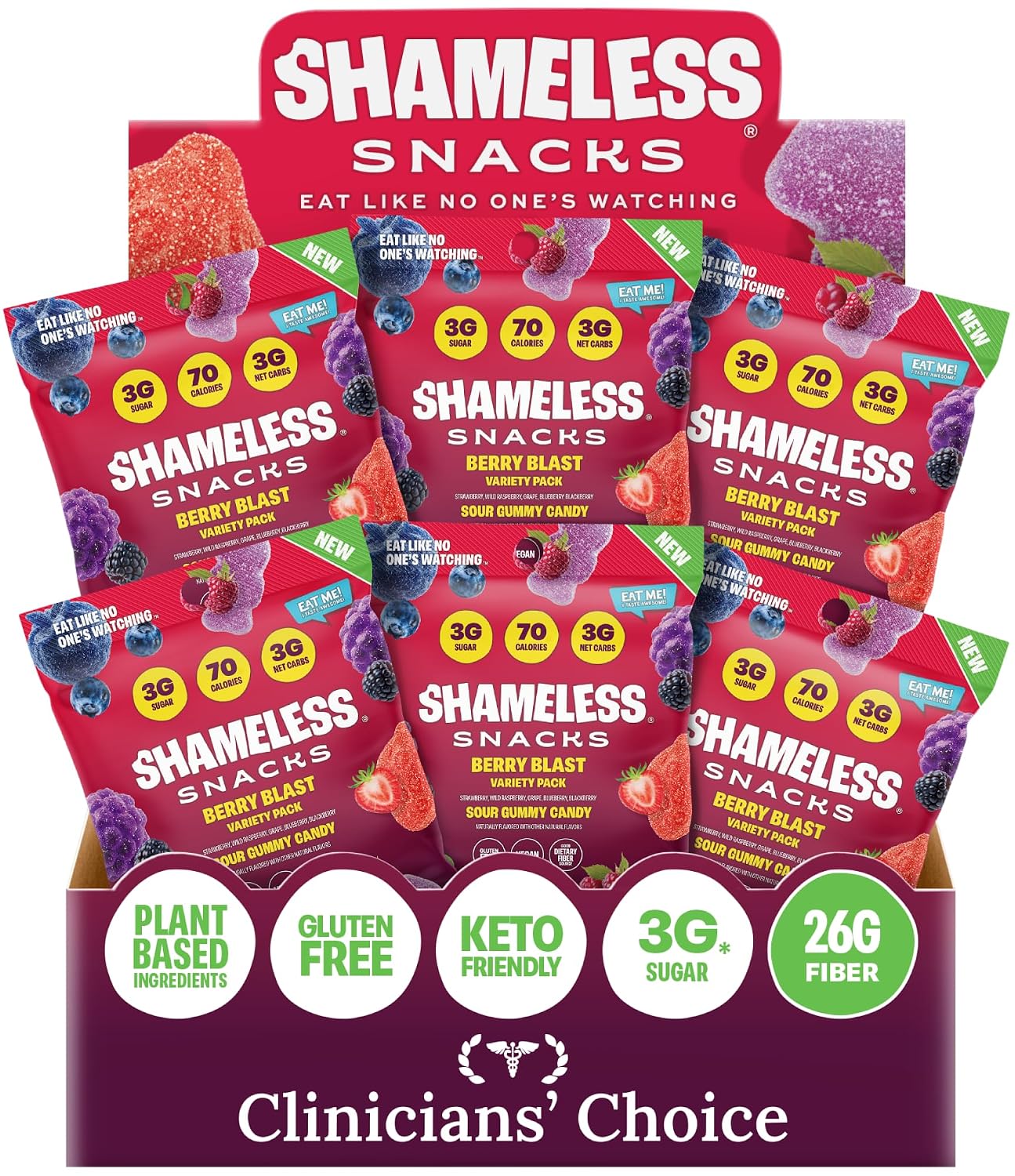 Shameless Snacks Berry Blast Fruit & Gummy Candy Variety Pack