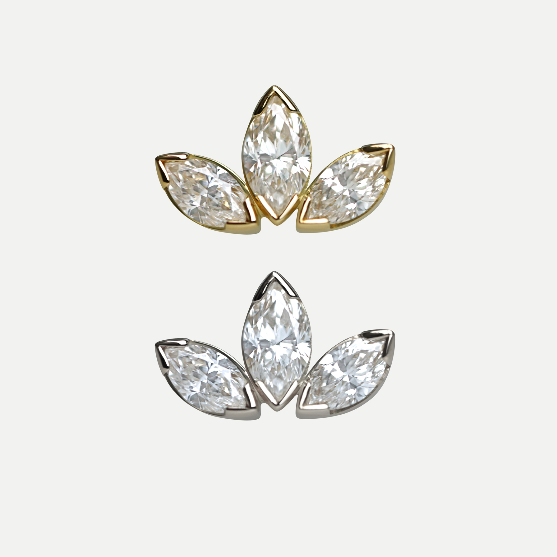 Diamond Lotus Piercing Stud 18K Gold