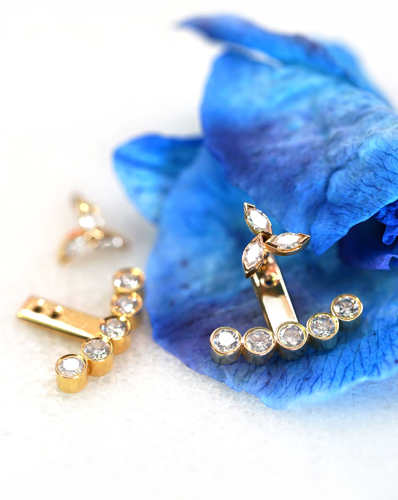 Marquise Diamond Jacket Earrings 18k Gold