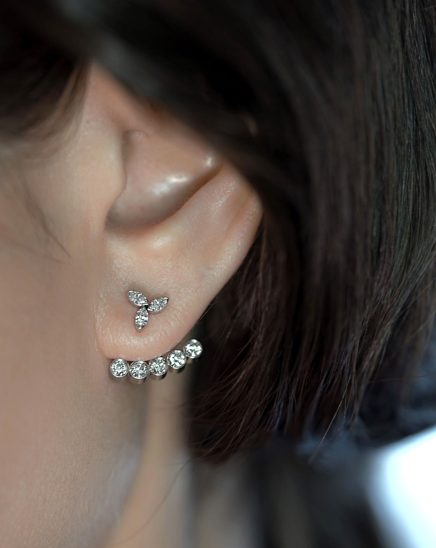 Marquise Diamond Jacket Earrings 18k Gold