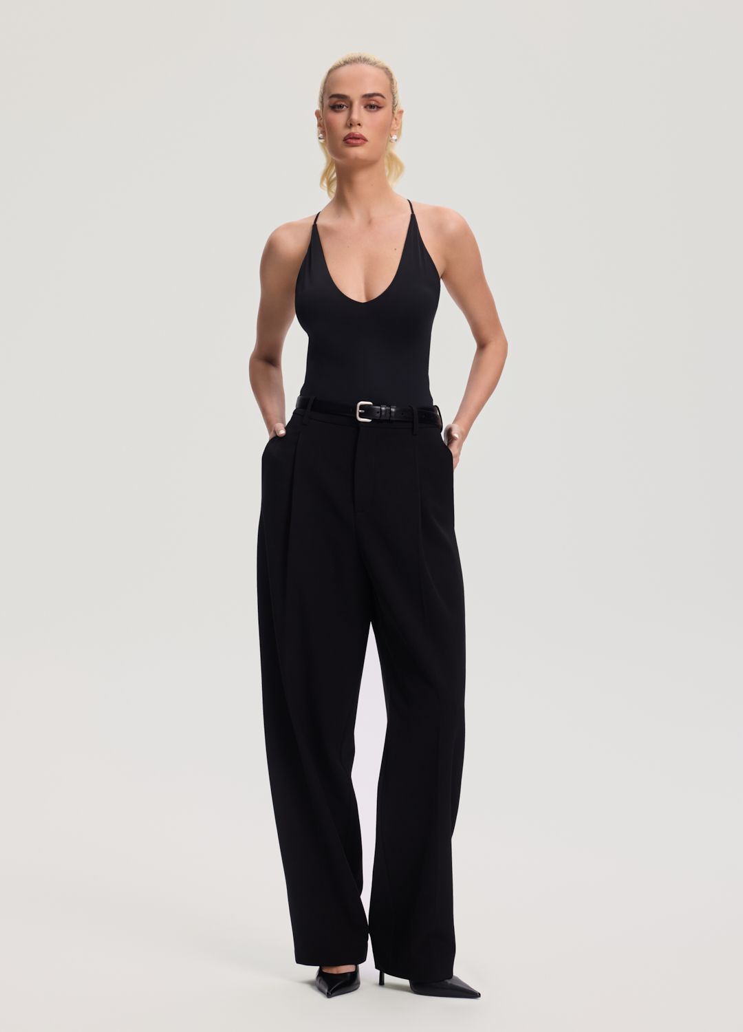 Mid Rise Wide-Leg Pants