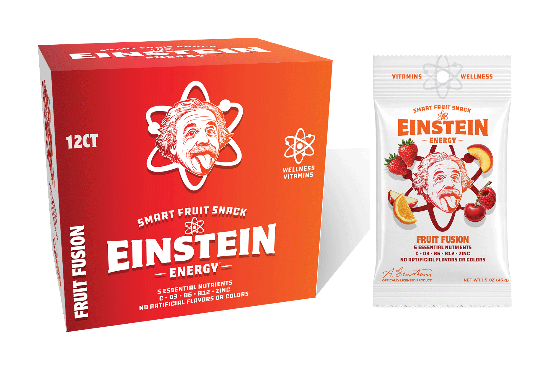 Einstein Energy Smart Fruit Snacks - Fruit Fusion - Vitamins + Wellness (12-Count)