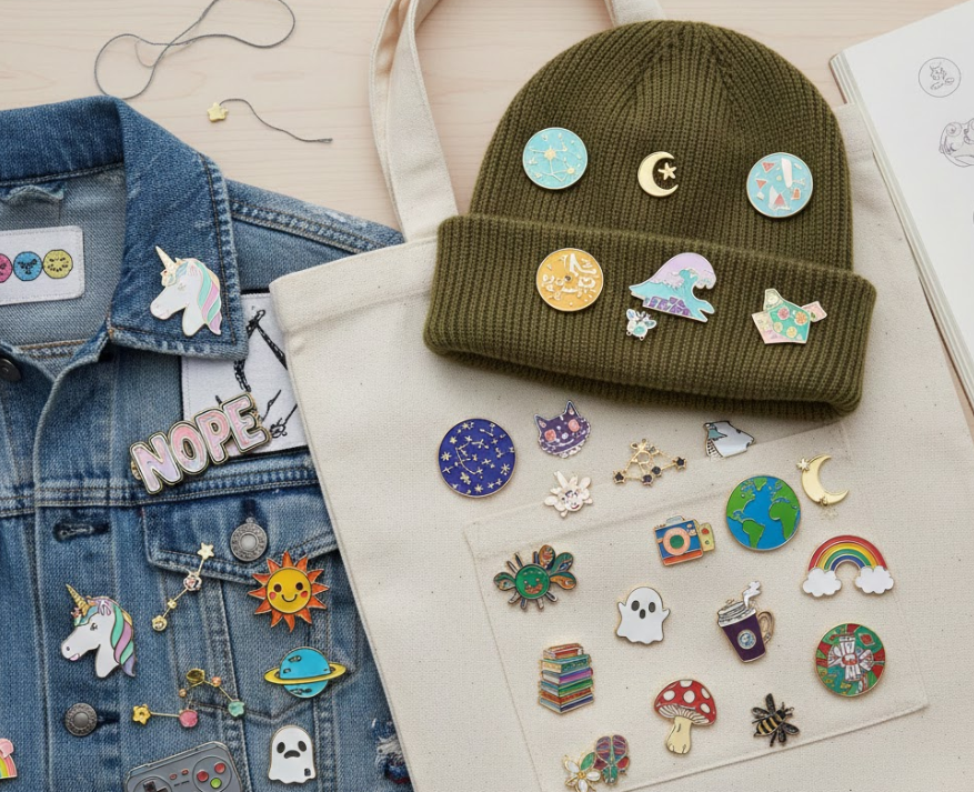 Custom pins for jackets and hats