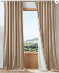 TheHues Classic 4 Layers Velvet Heavyweight Soundproof Thermal 100% Blackout Custom Curtain