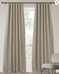 TheHues Zoe 4 Layers Linen Look Heavyweight Soundproof Thermal 100% Blackout Custom Curtain