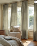 TheHues Jupiter Linen Look Soft Heavyweight Sheer Custom Curtain