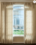 TheHues Juliette Wool Blend Textured Custom Curtain with Trim