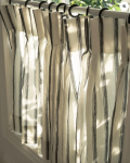 TheHues Cate 100% Linen Striped Custom Cafe Curtain