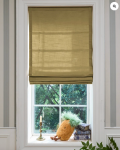 TheHues Cassie Flat Fold Linen Blend Cordless Custom Roman Shade