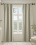 NICETOWN Valentina Natural Blackout Faux Linen Custom Curtains - Single Panel