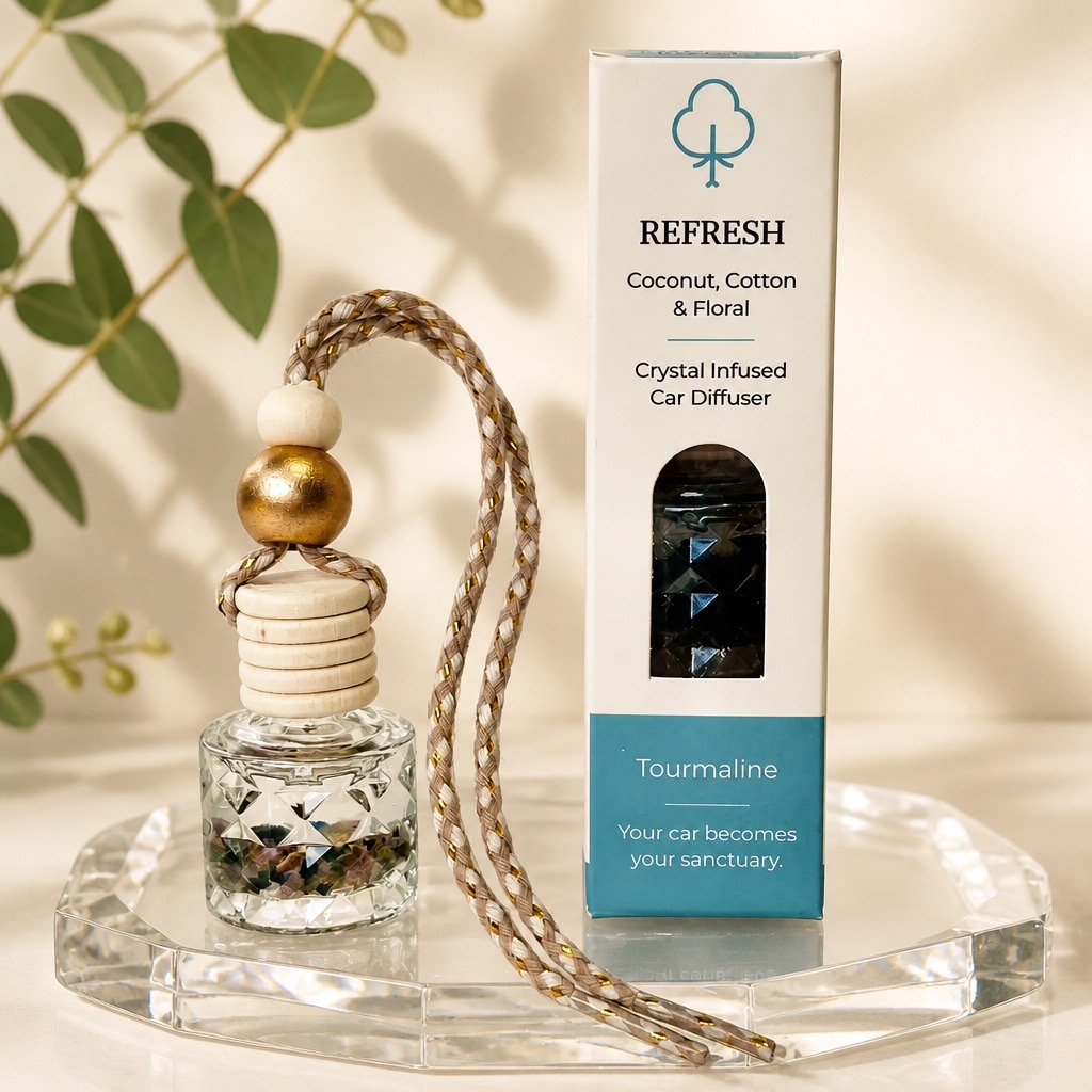 Crystal Infused Car Diffuser (Refillable)